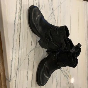 Rag & Bone Black Leather Harper Moto Booties 10